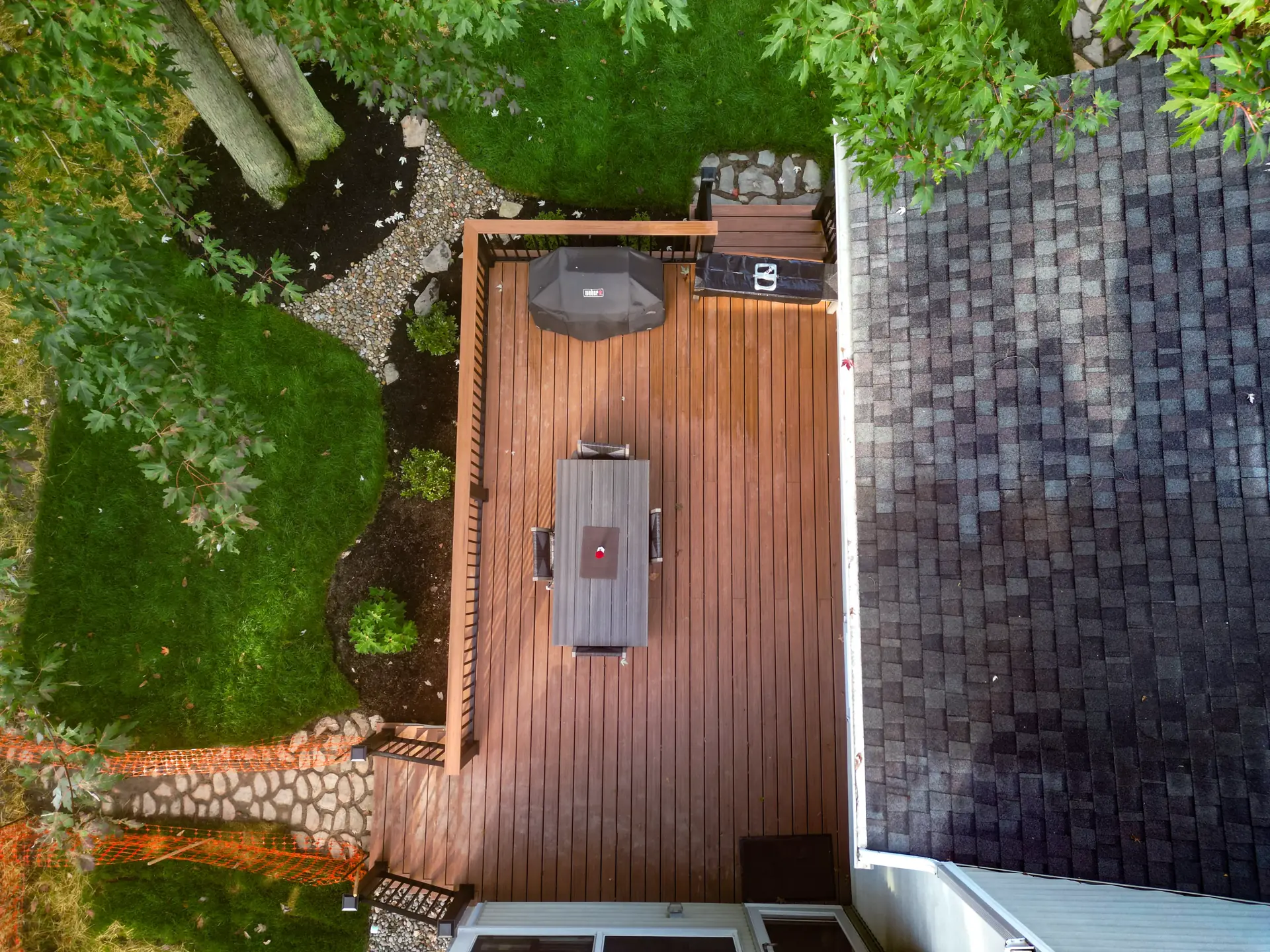 Aerial view with grilling area